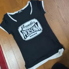 レディース　柔らかコットンＴシャツ　ロゴＴシャツ　ブラック