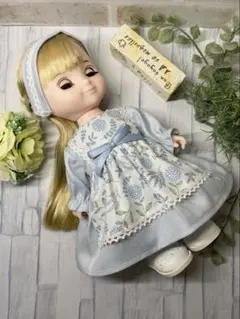 ソランちゃん♡メルちゃん♡お洒落ブルーワンピース2点セット#415