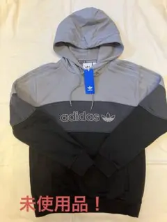 【未使用品】adidas フード付きパーカー L グレー/ブラック