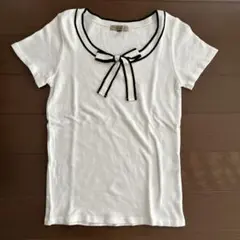 リボン付き半袖セーター