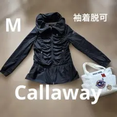 Callaway ブラックジャケット Aライン フリルデザイン 袖着脱可　M