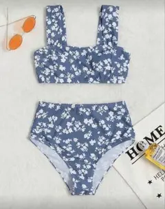 SHEIN シーイン 水着 ビキニ ハイウエスト ビーチフローラル 花柄 M