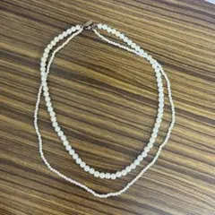 COMME CA ISM パール調ネックレス 2連のサムネイル