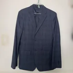 Banana Republic ダークブルー チェック柄 スーツ 36