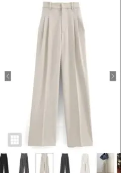 GRL タックセンタープレスストレートワイドパンツ[ai36] アイボリー 白
