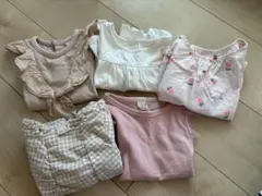 保育園用　まとめ売り　5点　女の子　半袖　ノースリーブ　トップス　ピンク