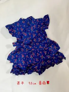 ベビー甚平12 薔薇の花柄 80〜90 ハンドメイド