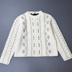 VALENTINO ヴァレンティノ アルパカ混　スタッズ ケーブルニット 洗えるのサムネイル