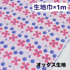 レトロフルーツ オックス生地 ペールピンク 生地巾×1m