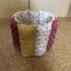 ハンドメイド パッチワーク 小物入れ カゴ 布バスケット インテリア 雑貨
