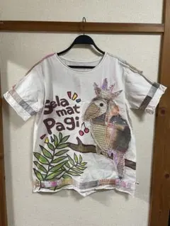 EL RODEO エルロデオ 鳥モチーフ オウム柄 パッチワーク 半袖Tシャツのサムネイル