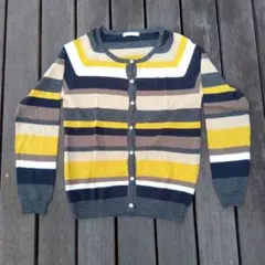 テチチ　カーディガン　 マルチカラー ストライプ 極美品　新品未使用並み　シンプ