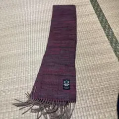 PURE LAMB WOOL マフラー ボルドー系