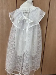 ※手作り※ベビードレス　セレモニーケープ　ツーウェイオール　帽子3点セット