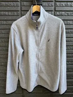 NAUTICA グレー フリースジャケット S(日本サイズM~L相当)