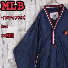 MLB 希少 インディアンズ 90s ナイロンプルオーバー XL相当 紺のサムネイル