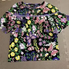 VIVIENNE TAM 半袖　フリルトップス 花柄 蝶々　40サイズのサムネイル
