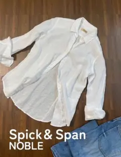 Spick&Span NOBLE リネンシャツ 白 麻100％ 日本製 38のサムネイル
