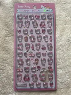 ハローキティ　ピンク　ボンボンドロップシールミニ
