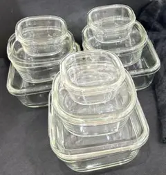 iwaki PACK＆RANGE 耐熱ガラス保存容器 3種セット×3組 四角