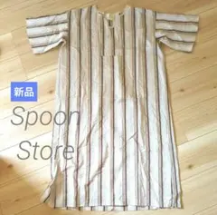 【新品】ストライプ　キーネックワンピースのサムネイル