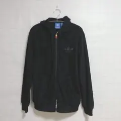 美品 アディダスオリジナルス フリースパーカー 黒 L。S-1