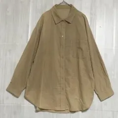 アルマデザイン　コーデュロイ ネルシャツ　ベージュ　M