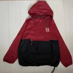 HARRITON ナイロンジャケット ハーフジップ レッド ブラック アノラック