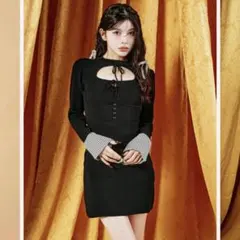 darich ダーリッチ フロントオープンニットミニワンピース