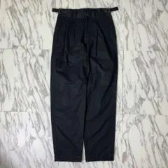 マーガレットハウエル 2タックグルカパンツ ブラック コットンツイル スラックス