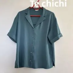 ▽Te chichi　テチチ　半袖　シャツ　L　開襟　グリーン　サラッと