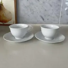 ☆未使用☆ノリタケ•カップ&ソーサー2客セット/コティホワイト☆