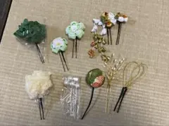 かんざしセット 10点 花柄デザイン