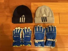 アディダス　ニット帽　イグニオ　グローブ　4点セット