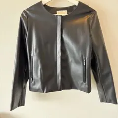 ビームス　BEAMS HEART ブラックレザー風ジャケット M 合皮