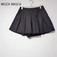 ミッシュマッシュ キュロットスカート M 黒 ウール100 ミニ丈　プリーツ加工