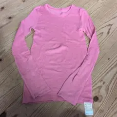 ユニクロHEATTECH EXTRA WARM ピンク 長袖リブTシャツМサイズ