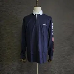 【新品・タグ付】90s ポロスポーツ ラガーシャツ 袖ロゴ 星条旗 XL相当