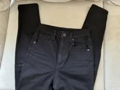 GU ★ XS ハイウエスト シガレット アンクル ジーンズ デニム 黒