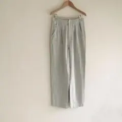 ビューティーアンドユース　コットンデニム バックベルト タックパンツ　Sのサムネイル