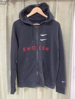 OLD NIKE　ジップパーカー　刺繍　ナイキ　ジップアップ　黒M SWOOSH