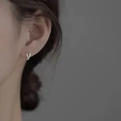 No124 シンプル フープ ピアス 通勤［シルバー］金属アレルギー対応 高品質