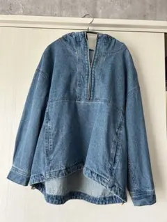 デニムブルー フード付きジャケット M
