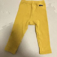 Moujonjon イエロー リブ編み パンツ