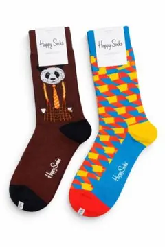新品✨ Happy Socks メンズソックス 2足セット パンダ柄