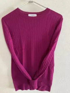 SLOBE IENA ウール　リブ編み 長袖ニット