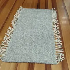 グレー フリンジ付き 大判ストール