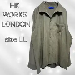 HK WORKS LONDON メンズシャツ LL カーキ
