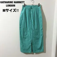 キャサリンハメットロンドン 美品☆ ロングタイトスカート スリット ブルー M