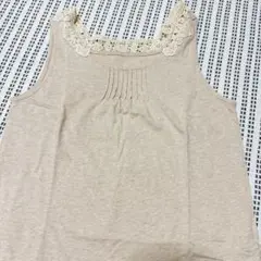 Samansa Mos2 レース タンクトップ ブラウン